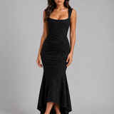 Maxi Dress with Floral Corset Bodice