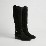 Women's Knee High Slouch Boots in Suede Look