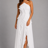 Maxi Dress with Pleated Ruffle Halter