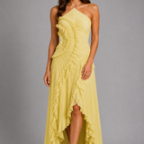 Maxi Dress with Pleated Ruffle Halter