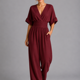 Wide Leg Jumpsuit with Cinched Waist for Women