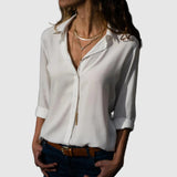 Long Sleeve Button-Up Blouse for Women
