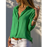 Long Sleeve Button-Up Blouse for Women