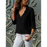 Long Sleeve Button-Up Blouse for Women