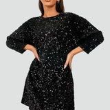 Sequin Mini Dress with Bow Detail for Women