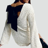 Sequin Mini Dress with Bow Detail for Women