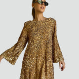 Sequin Mini Dress with Bow Detail for Women