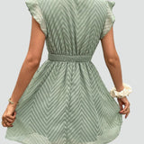 Mini Dress with High Neck and Ruffle Detail for women