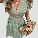 Mini Dress with High Neck and Ruffle Detail for women