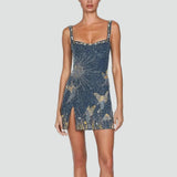 Midi Dress with V-Neckline and Trim Detail for Women