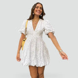 Dress with Puff Sleeves for Women