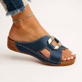 Cushioned Slides with Buckle Strap for Women