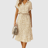 Floral midi dress tiered hem boho for women