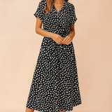 Floral midi dress tiered hem boho for women