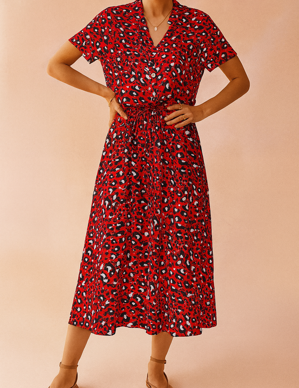 Floral midi dress tiered hem boho for women