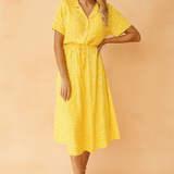 Floral midi dress tiered hem boho for women