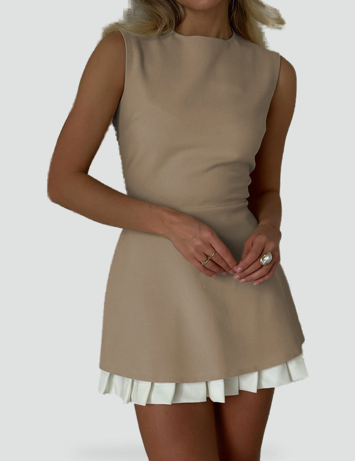 Midi Dress with Pleated Hem for women