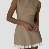 Midi Dress with Pleated Hem for women