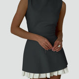 Midi Dress with Pleated Hem for women