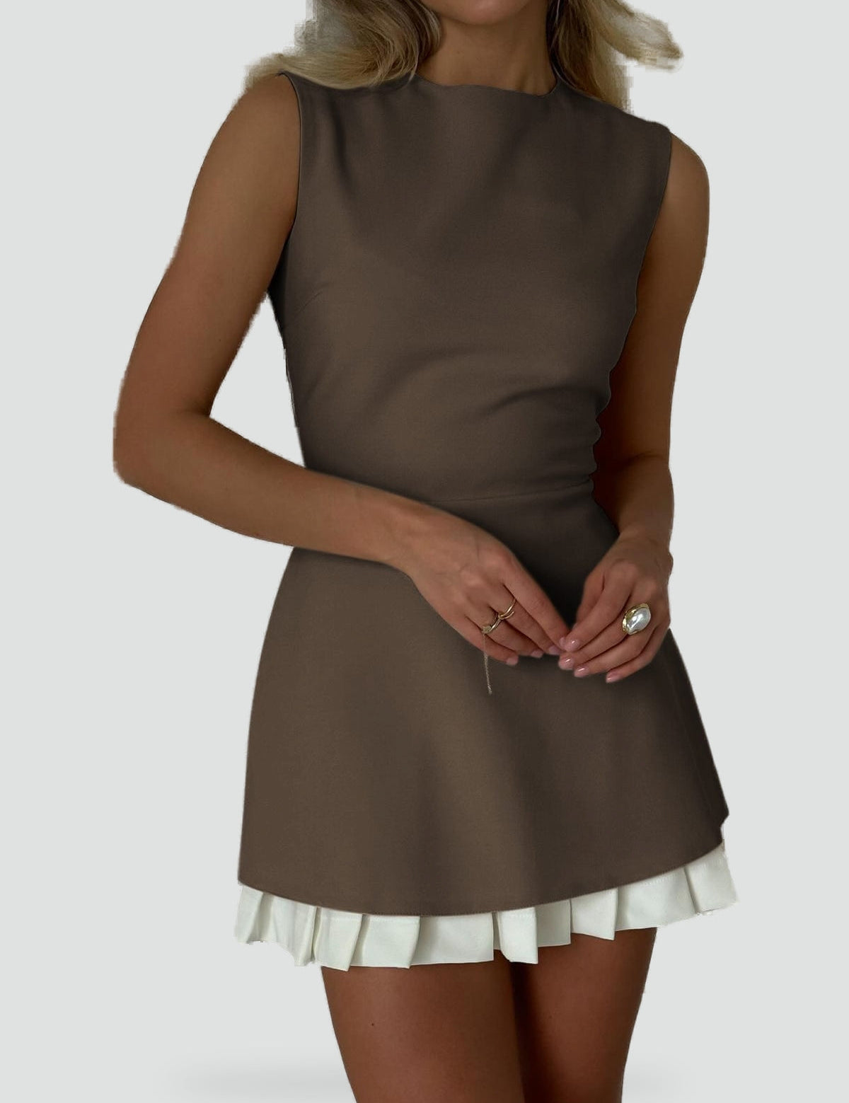 Midi Dress with Pleated Hem for women