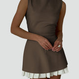 Midi Dress with Pleated Hem for women