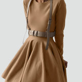 Midi Dress with Flared Skirt for Women