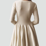 Midi Dress with Flared Skirt for Women