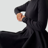 Midi Dress with Flared Skirt for Women
