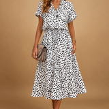 Midi Dress Boho Flowy Tiered Hem for Women