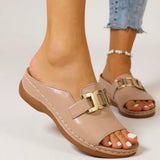Buckle Strap Slide Sandals for Women