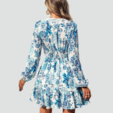 Floral Dress with V-Neckline for Women