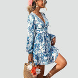 Floral Dress with V-Neckline for Women