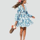 Floral Dress with V-Neckline for Women