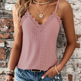Lace Trim V-Neck Top for Women