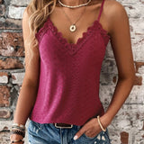 Lace Trim V-Neck Top for Women