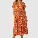 Midi Dress Boho Flowy Tiered Hem for Women