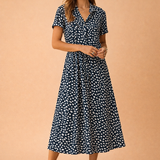 Midi Dress Boho Flowy Tiered Hem for Women