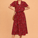 Midi Dress Boho Flowy Tiered Hem for Women