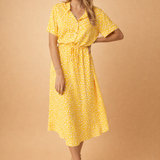 Midi Dress Boho Flowy Tiered Hem for Women