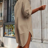 Oversized Long Sleeve Button-Up Shirt for Women