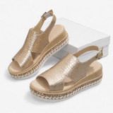 Footbed Sandals with Metallic Strap Detail for women