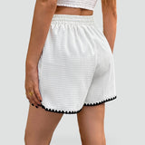 Women's High-Waist Shorts with Contrast Trim