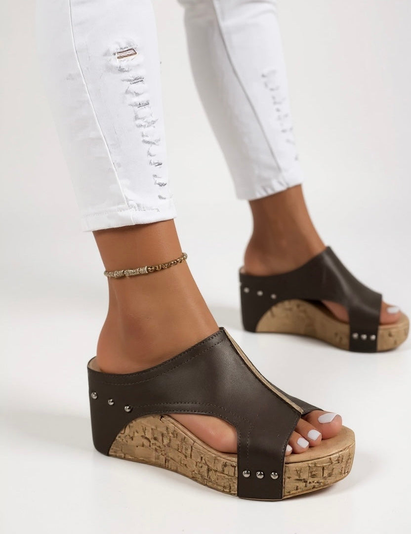 Wedge Slides with Cushioned Footbed for Women